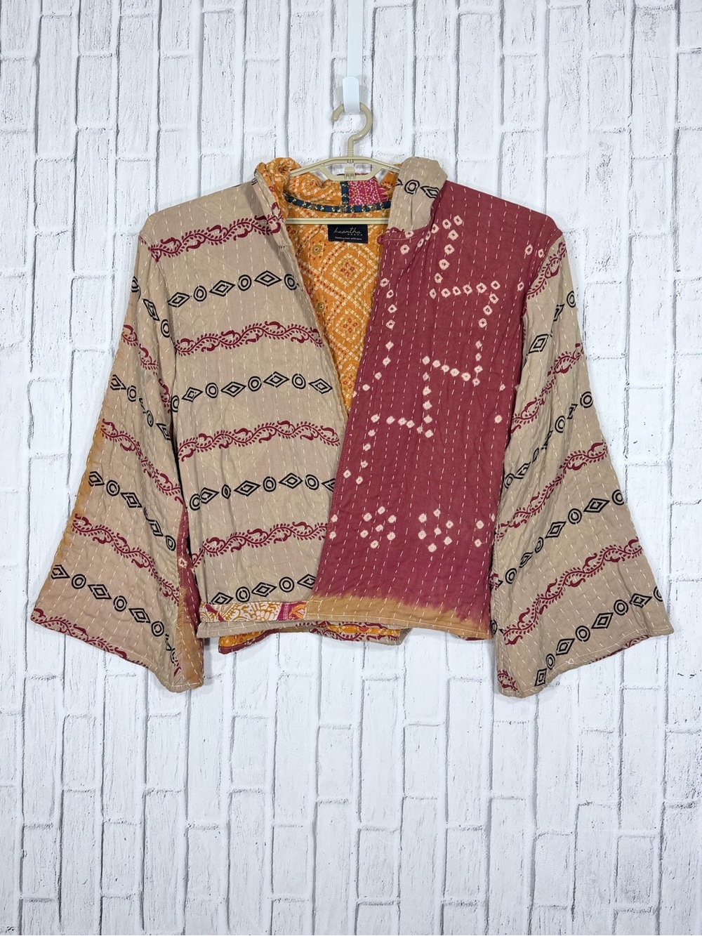 🧡 Kaantha Karma Reversible Cotton Wrap Hoodie Jacket One Size Boho